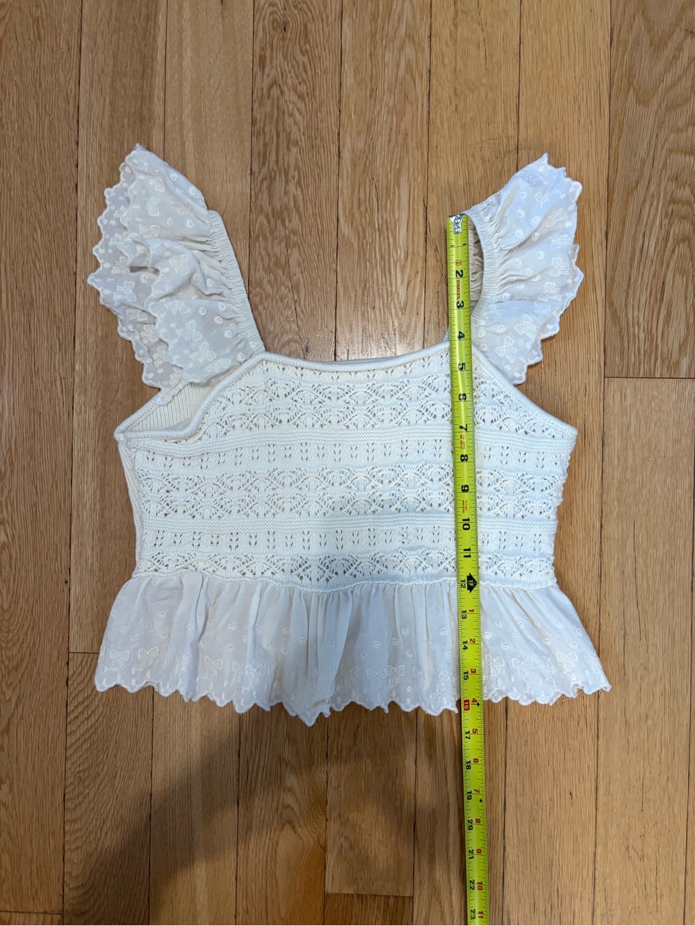 Altar'd State Cream Eyelet Ruffle Tank Top - Picture 3 of 7